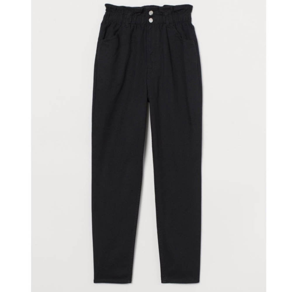 H&M Black High Waisted Paper Bag Jeans